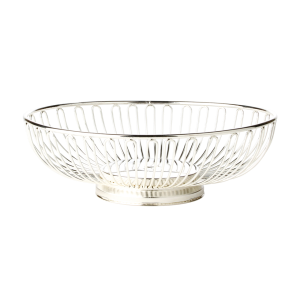 SILVER+PLATED+OVAL+WIRE+BASKET