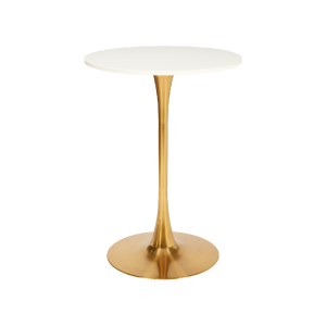 WHITE+DANTE+TALL+COCKTAIL+TABLE+W%2fBRASS+PEDESTAL+30%22+ROUND+X+42%22+H